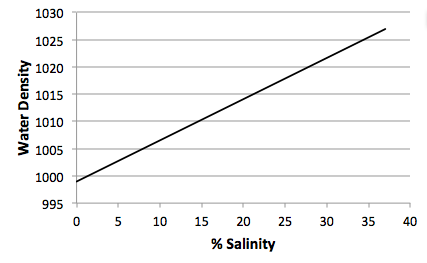 Why does adding salt to water increases its density?